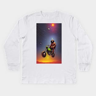 Motorbike Wormhole Kids Long Sleeve T-Shirt